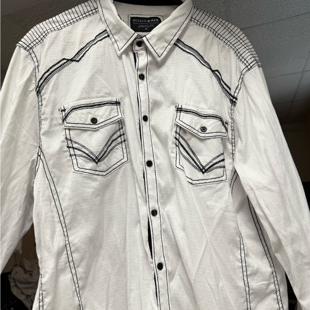 Men's White Casual Button Down Shirt